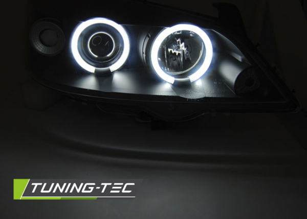 CCFL Angel Eyes Scheinwerfer für Opel Astra G 98-04 schwarz